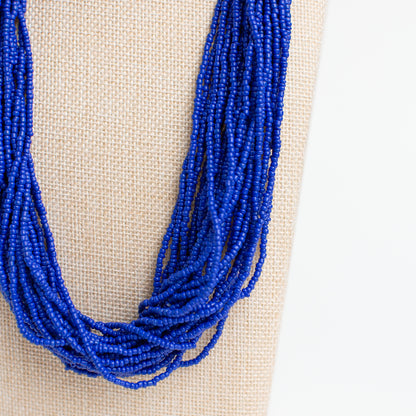 Vintage Cobalt Blue Beaded Necklace