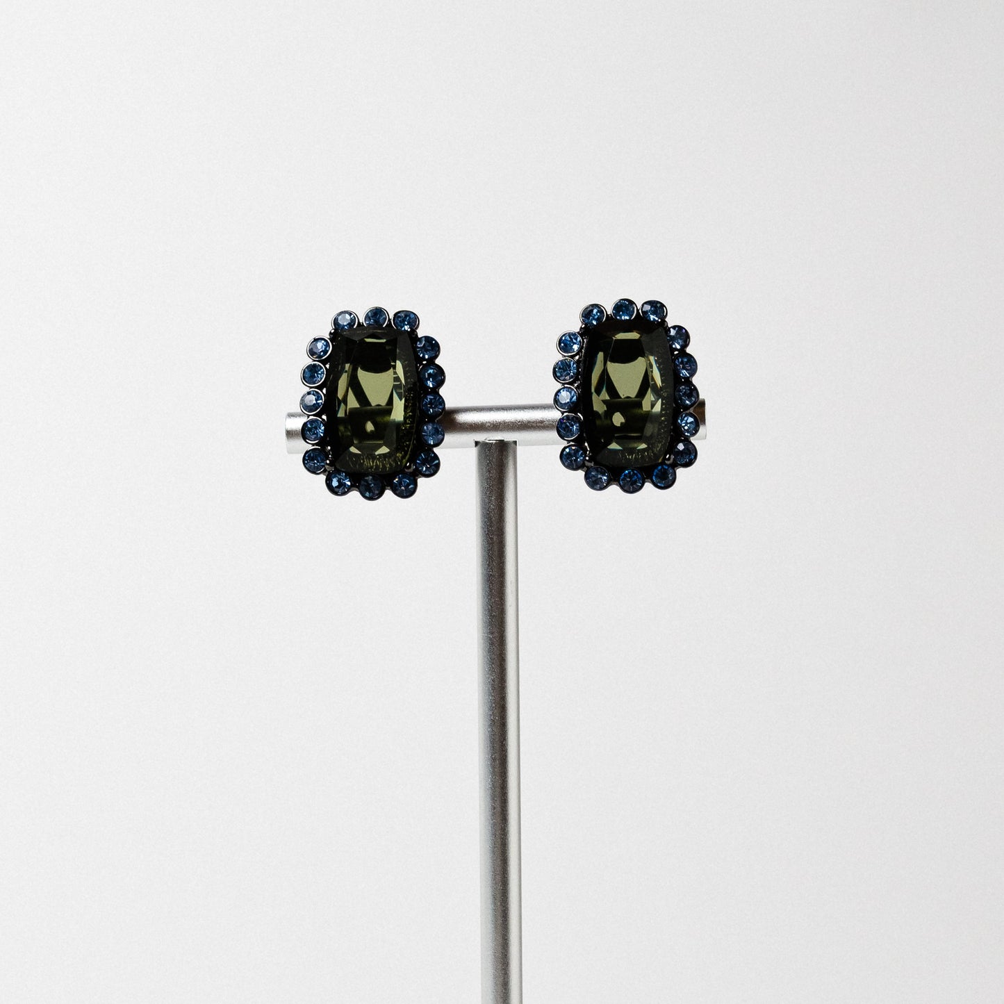 Vintage 1980's Signed Monet Crystal Clip-On Earrings