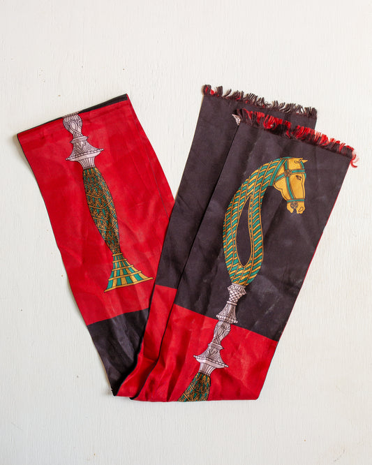 Red & Black Horse Scepter Scarf