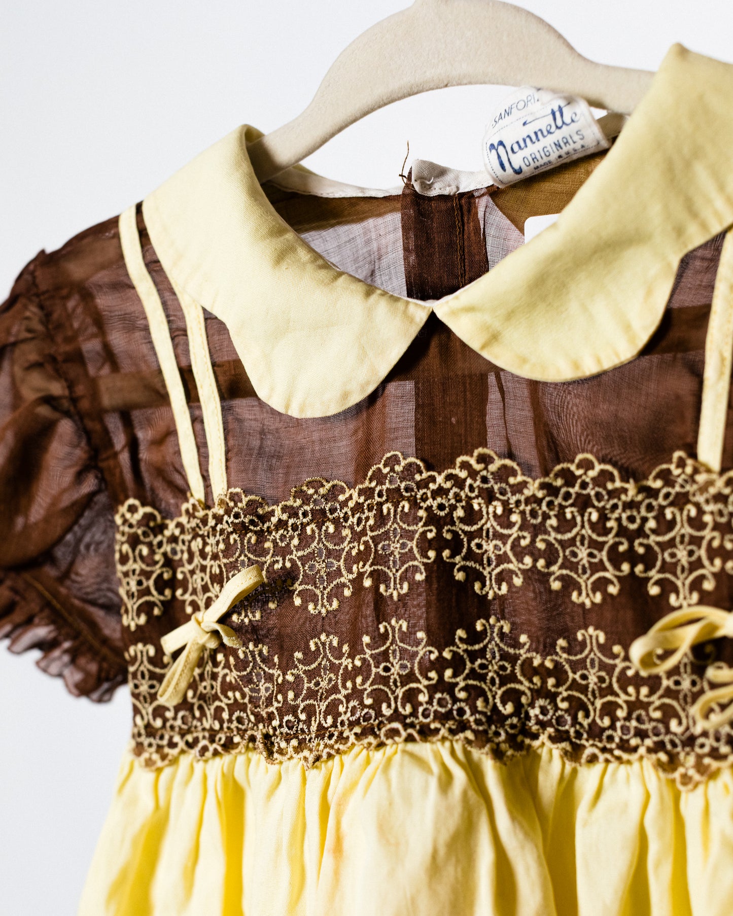 1950's Brown and Yellow Baby Dress