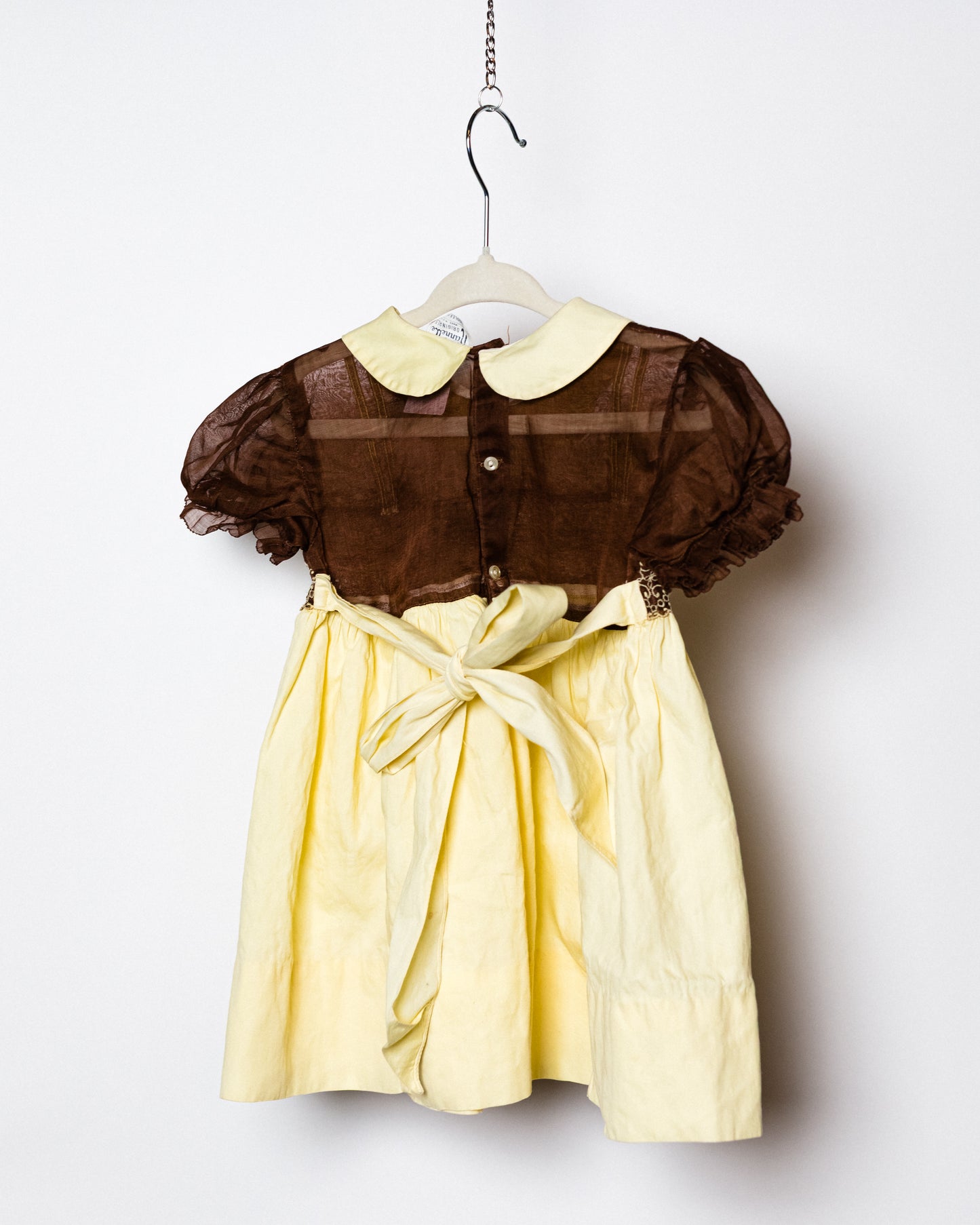 1950's Brown and Yellow Baby Dress