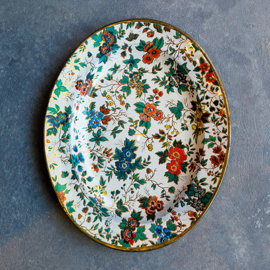 Vintage Nevco Floral Tin Tray