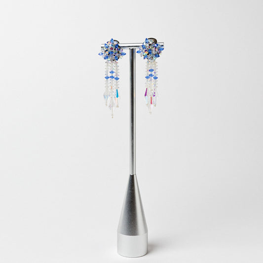 Vintage Crystal Beaded Chandelier Clip On Earrings