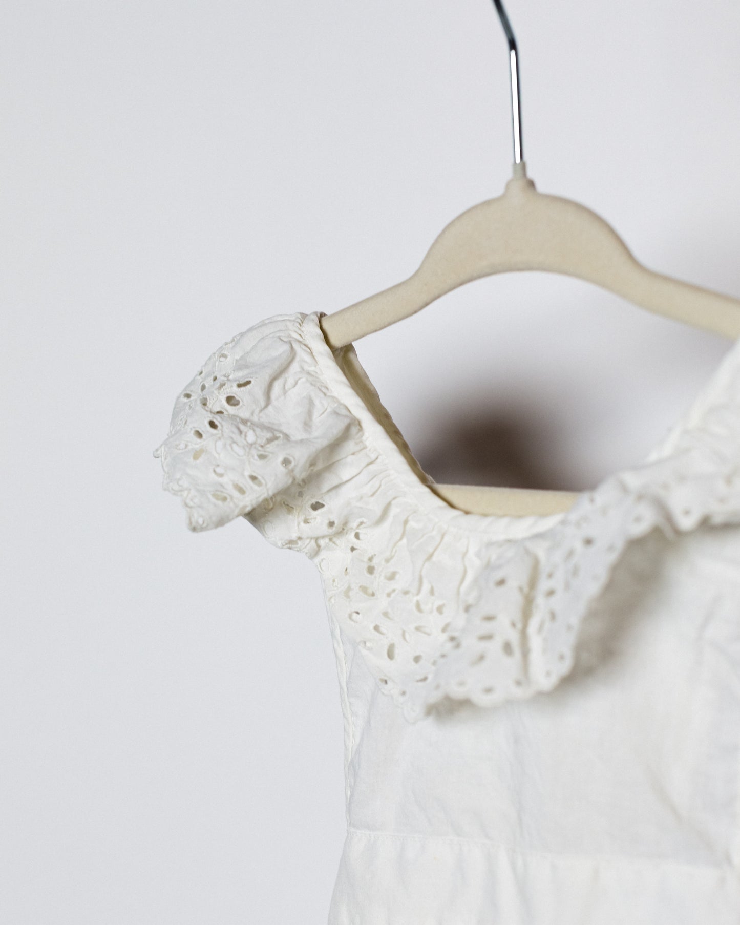 1950's White Frilled Pinafore Baby Dress