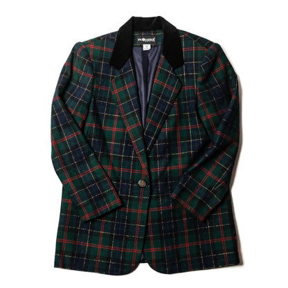 Sag Harbor Plaid Coat with Velvet Collar