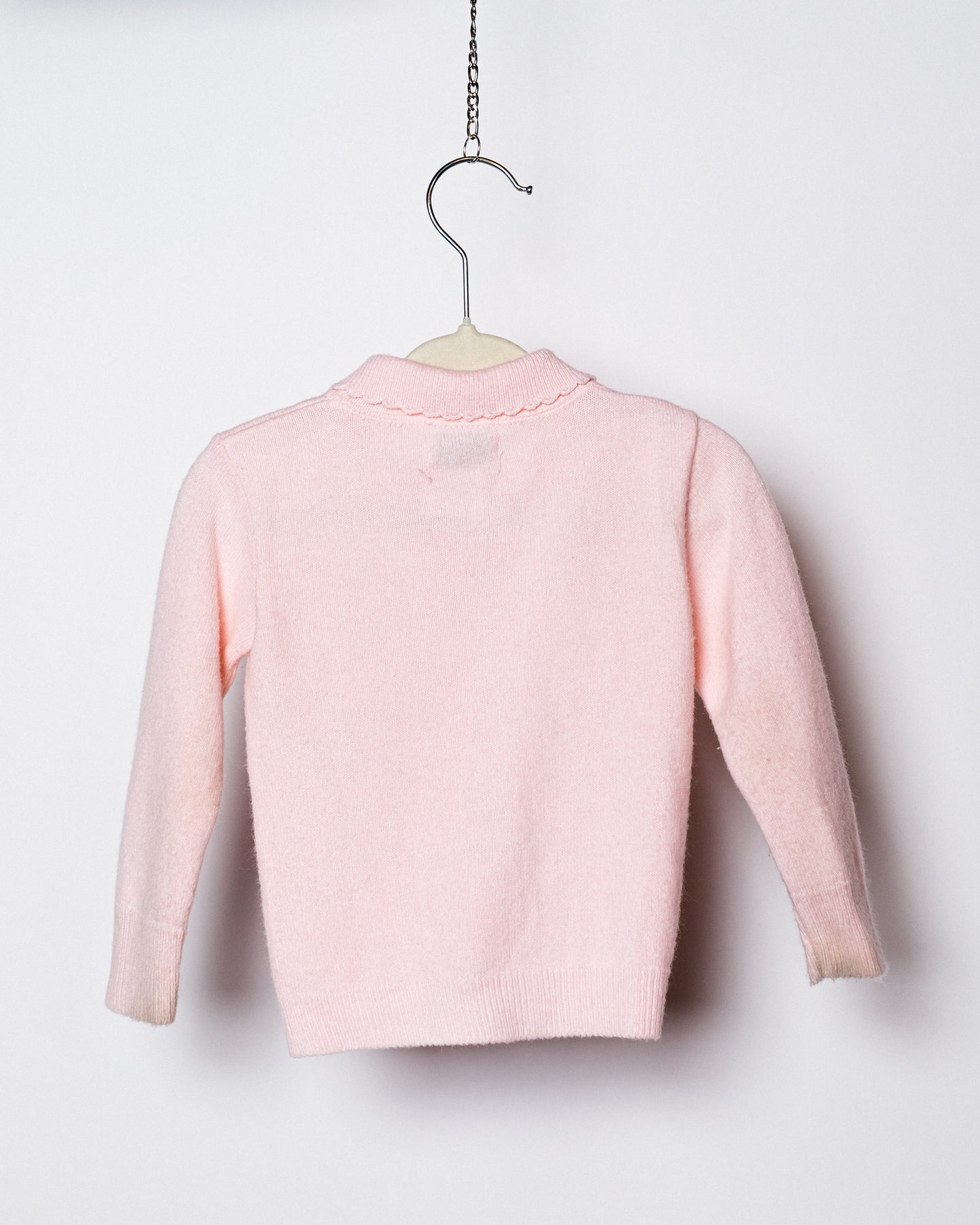1950's Light Pink Knit Acrylic Baby Cardigan