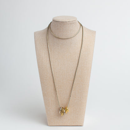 Vintage Two-Tone Multiring Charm Necklace