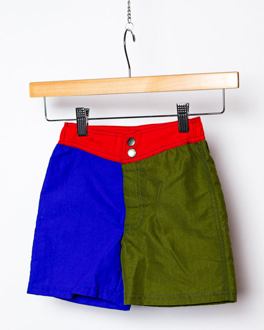 1990's Color Block Kids Swim Shorts