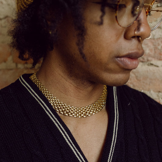 Goldtone Mesh Necklace