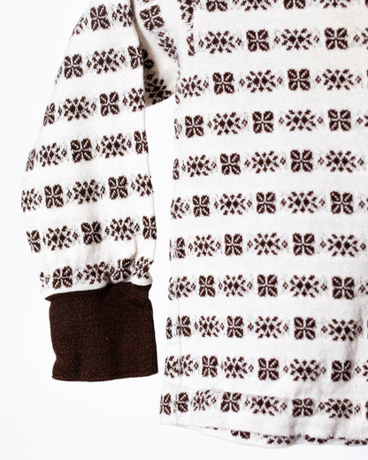 1970's Brown and White Long Sleeve Baby Shirt