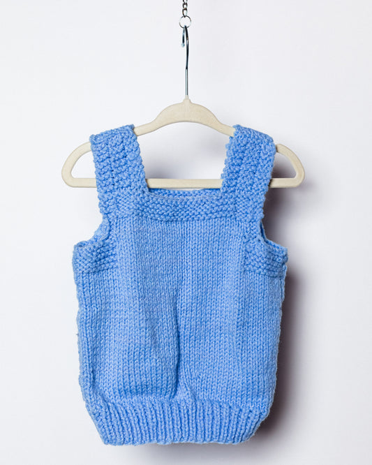 1970's Blue Knit Baby Vest