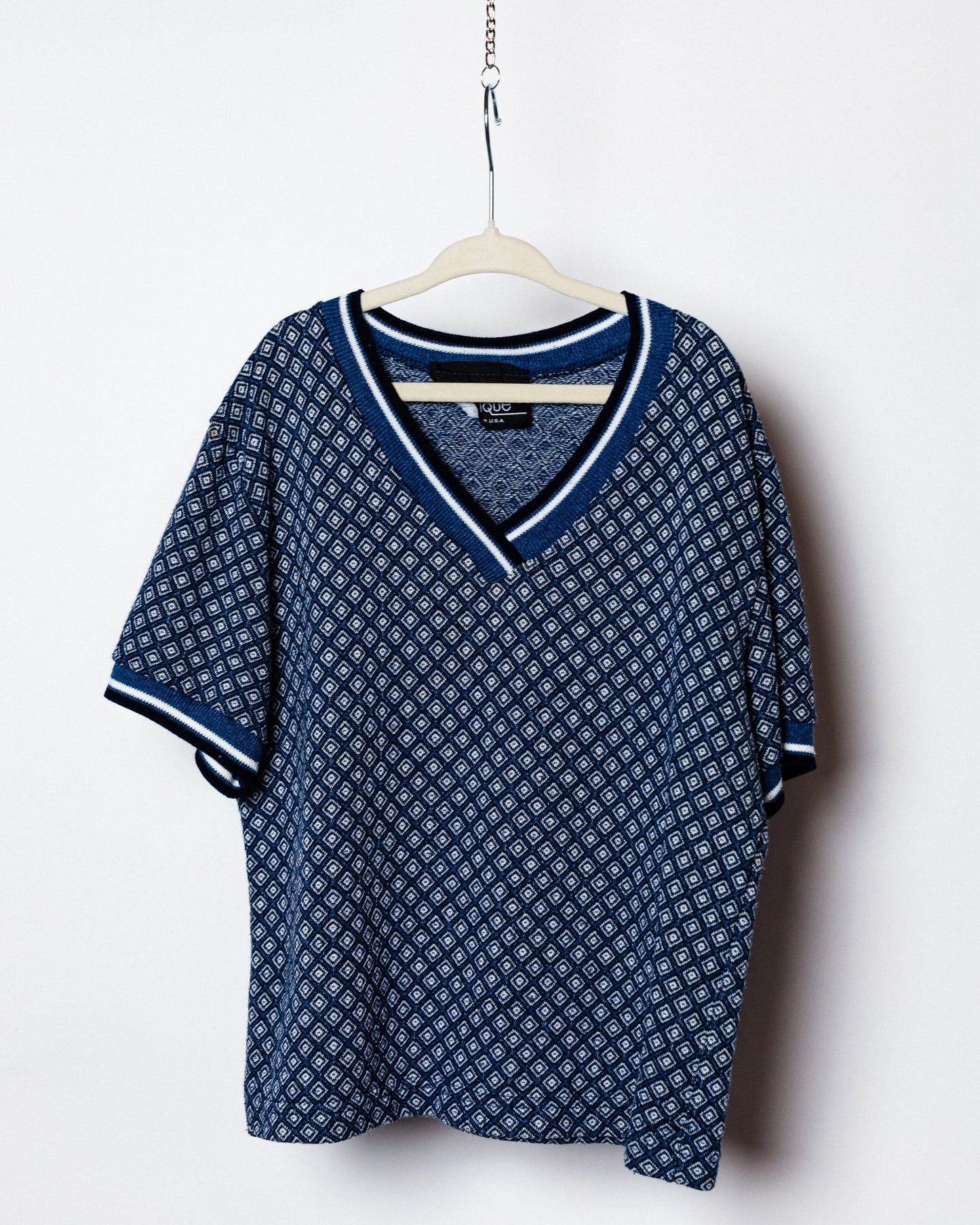 1970's Patterned V Neck Boys Shirt