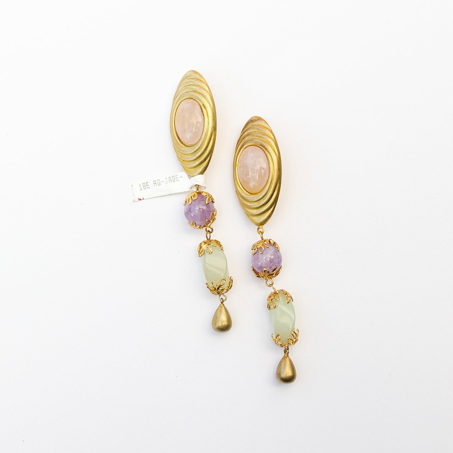 1980's Saks Fifth Avenue Jade Earrings