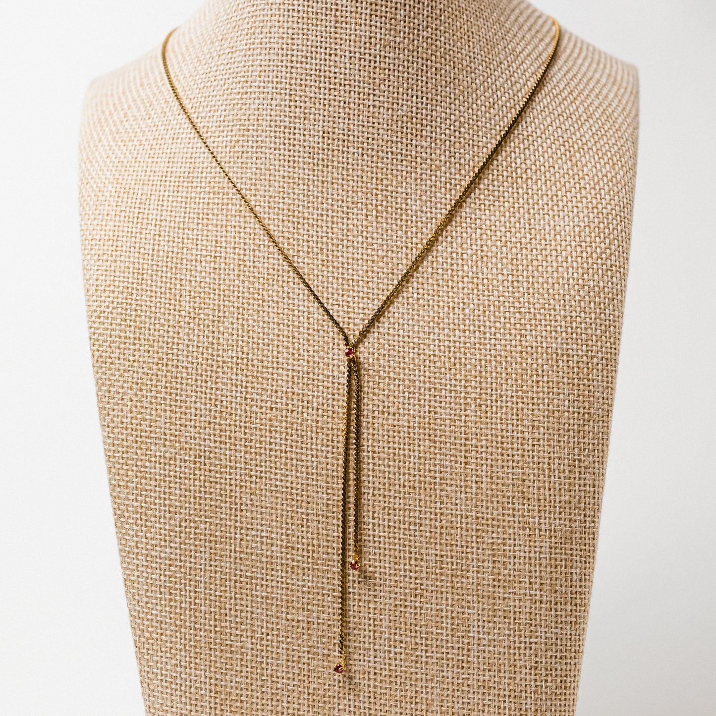 Vintage Genuine Ruby 12K Gold-Filled Necklace