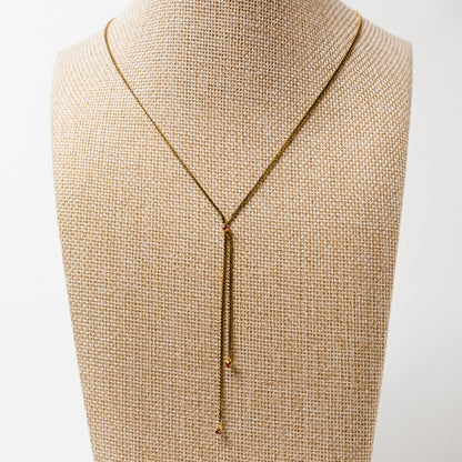 Vintage Genuine Ruby 12K Gold-Filled Necklace