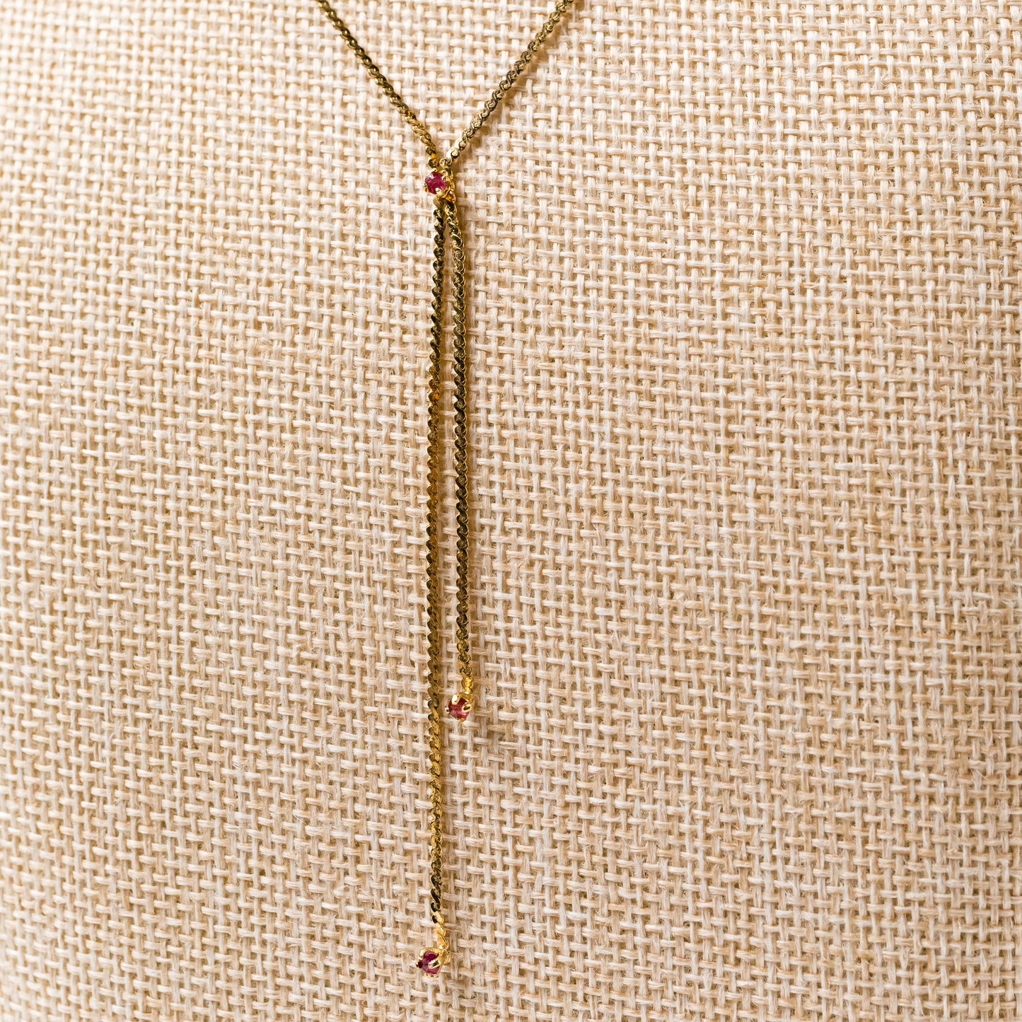 Vintage Genuine Ruby 12K Gold-Filled Necklace