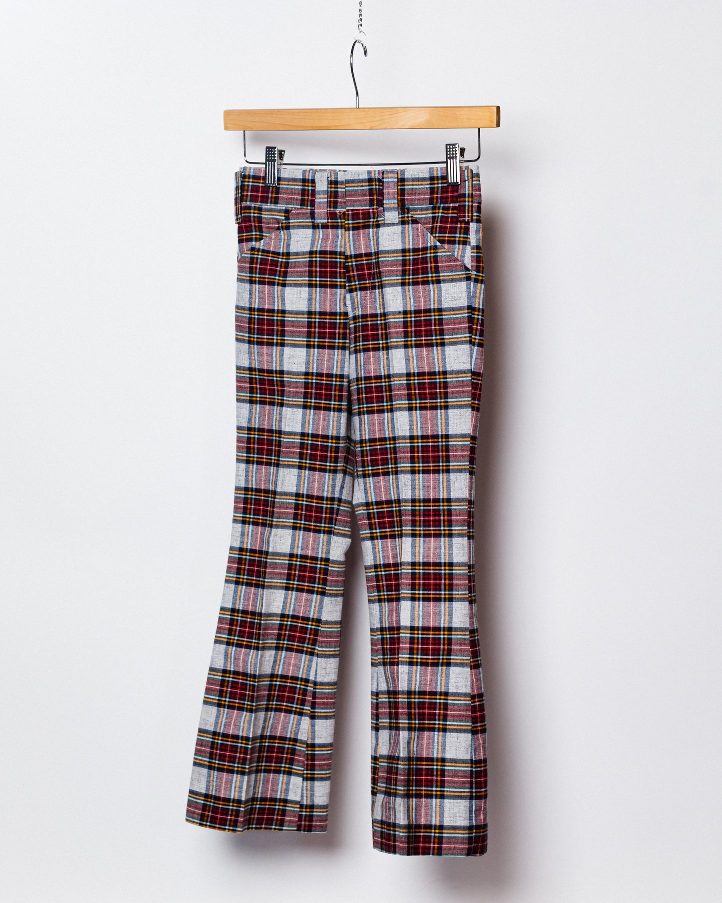1970's Retro Plaid Bellbottom Children's Pants