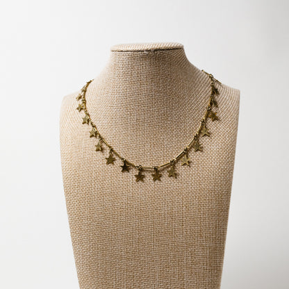 Vintage Gold-Tone Star Necklace