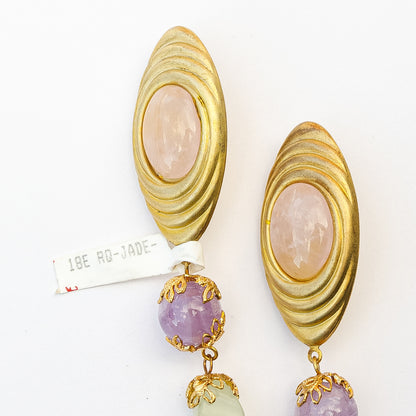 1980's Saks Fifth Avenue Jade Earrings