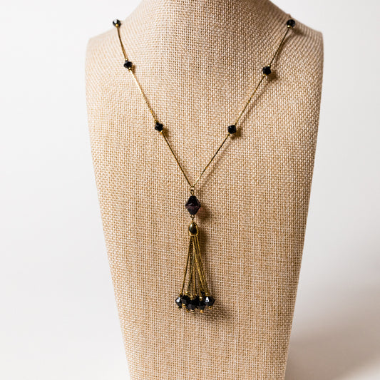Vintage Gold-Tone Necklace with Chain Tassel