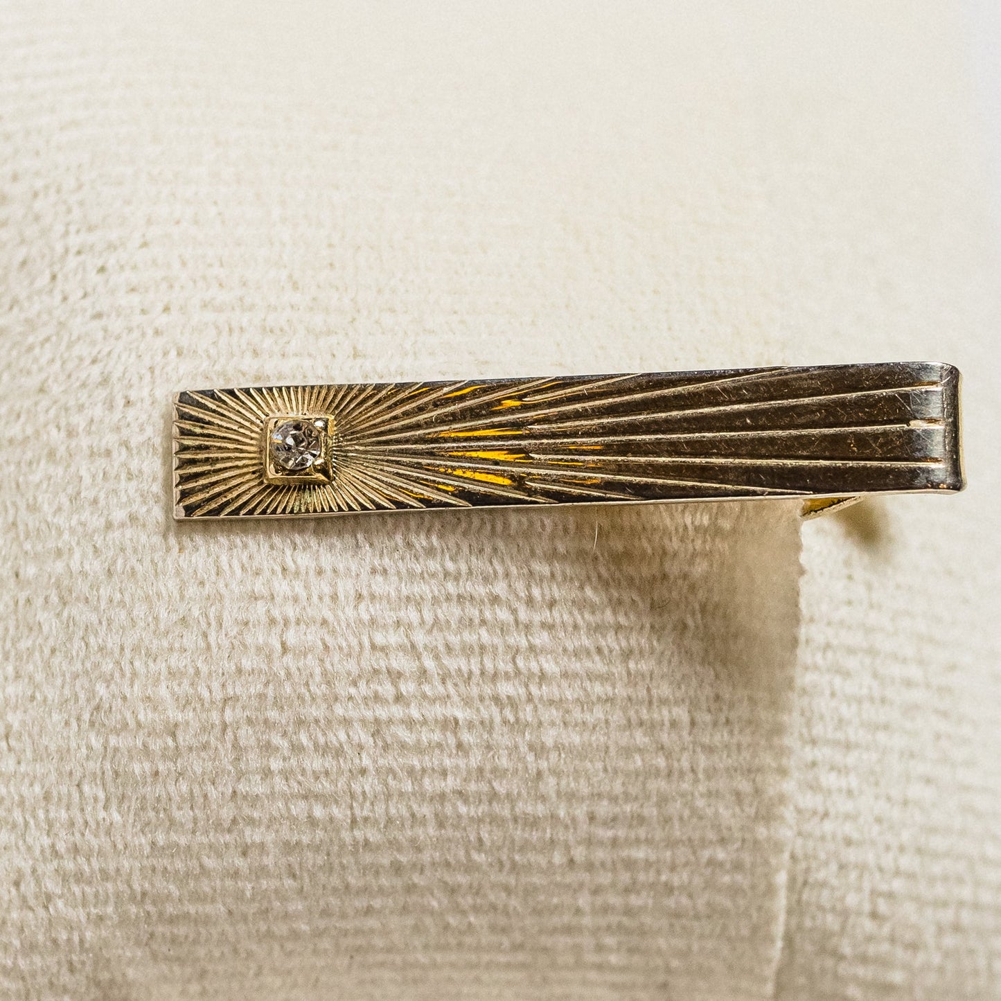 Vintage MCM Gold-Tone Hinged Tie Clip