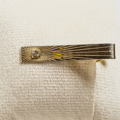 Vintage MCM Gold-Tone Hinged Tie Clip