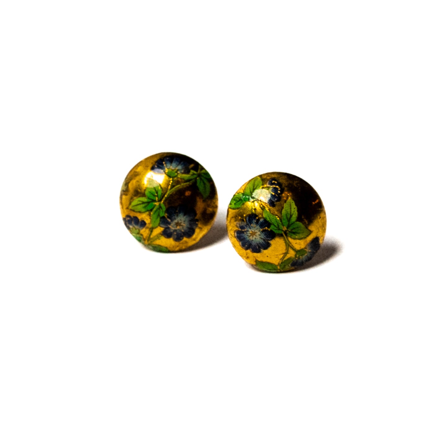 Brass Earrings with Floral Motif