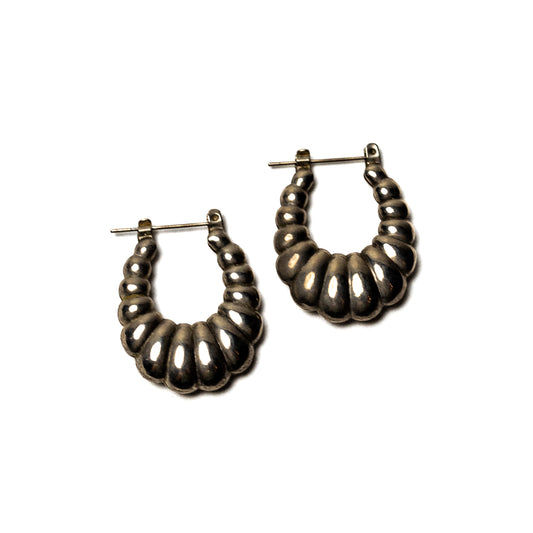 Puffy Silvertone Hoops