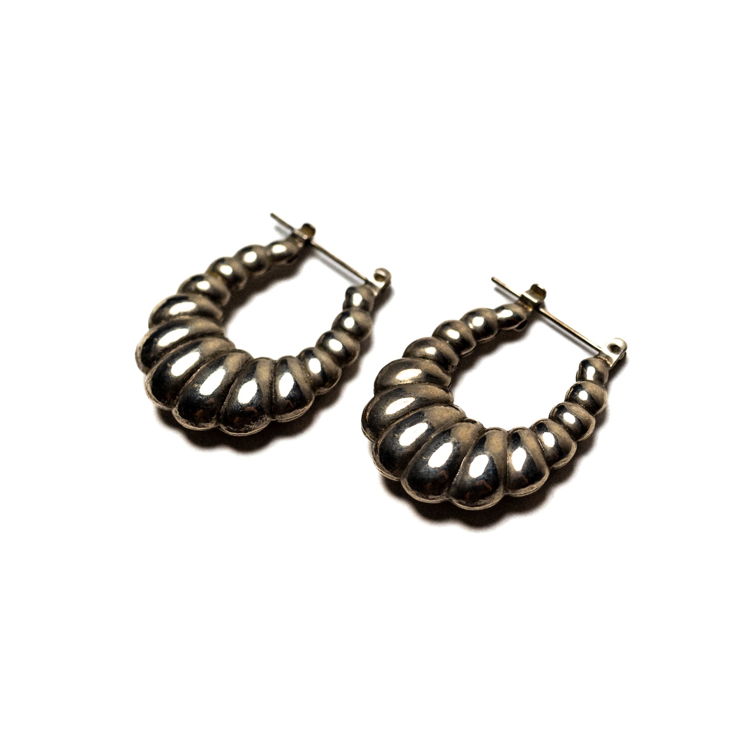 Puffy Silvertone Hoops