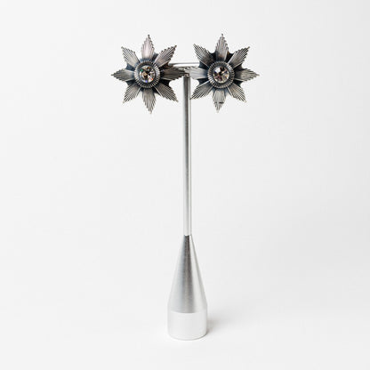 Vintage 1980's Signed Ermani Bulatti Clip-on Starburst Earrings