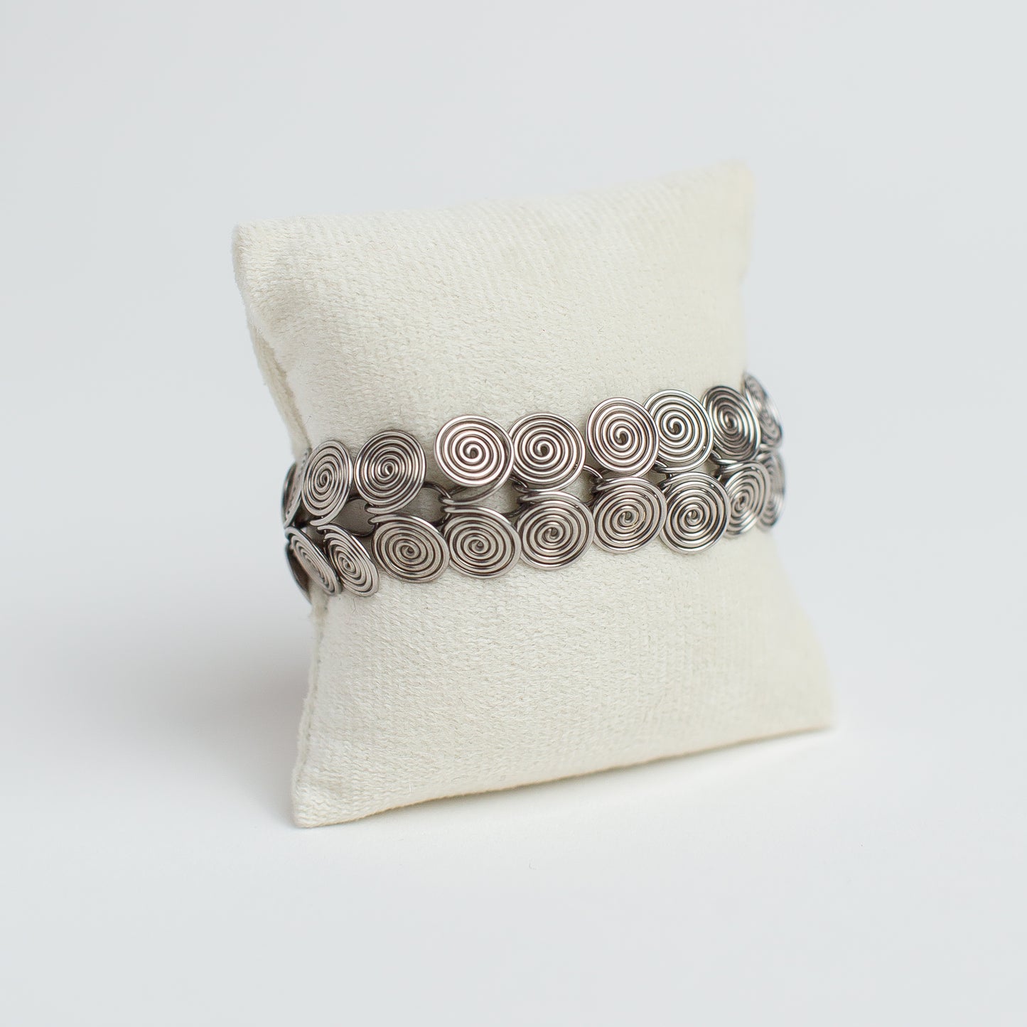 Vintage Handmade Wire-Wrapped Spiral Link Bracelet