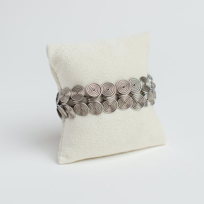 Vintage Handmade Wire-Wrapped Spiral Link Bracelet