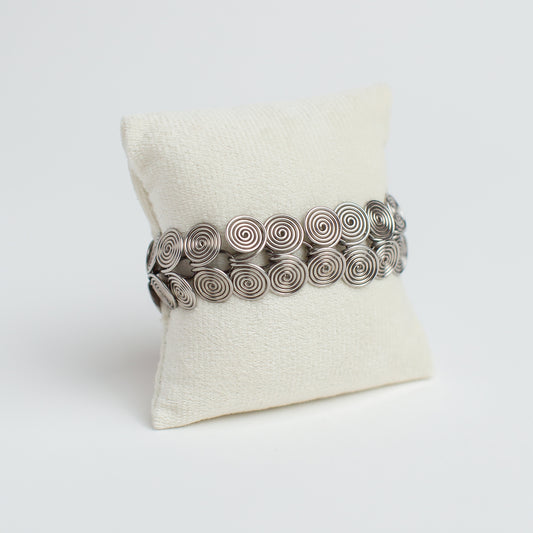 Vintage Handmade Wire-Wrapped Spiral Link Bracelet