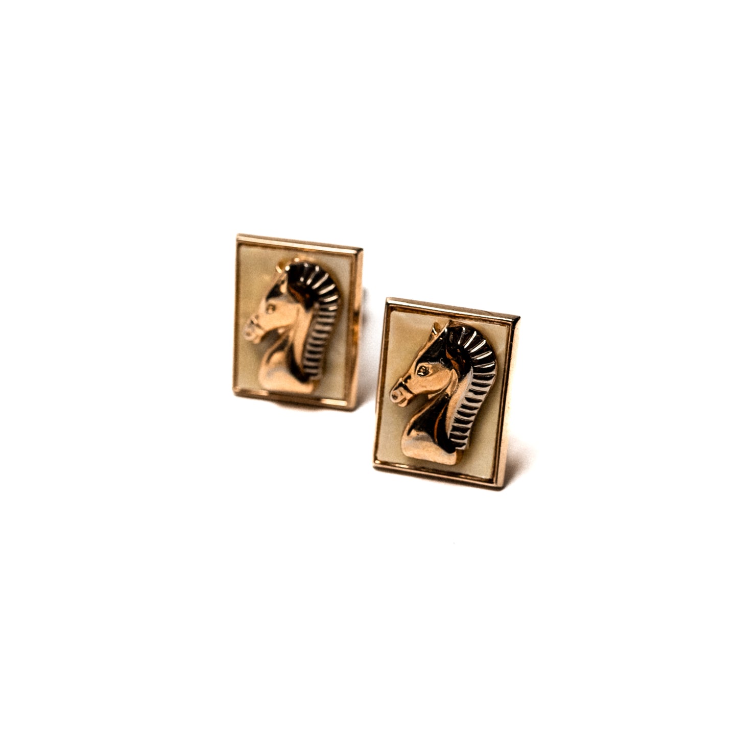 Swank Mother of Pearl Horse Cuff Link