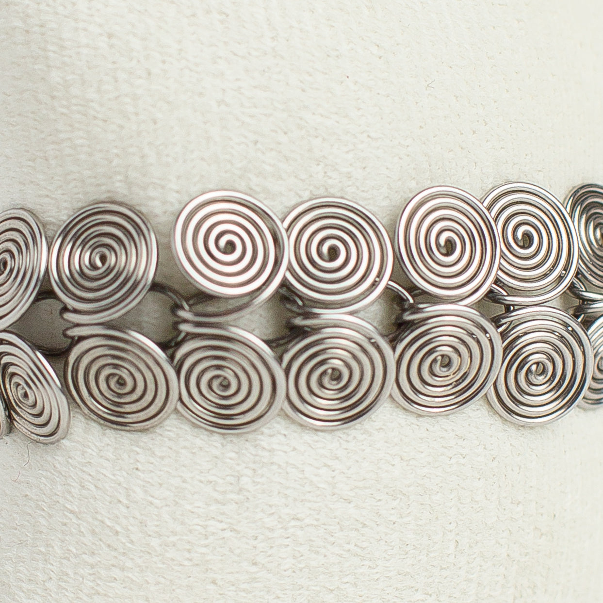 Vintage Handmade Wire-Wrapped Spiral Link Bracelet
