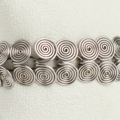Vintage Handmade Wire-Wrapped Spiral Link Bracelet