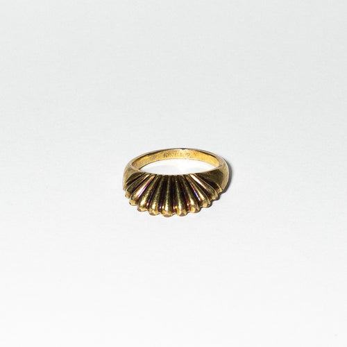 10K Gold Plated Sculpted Shell Ring, Size 7