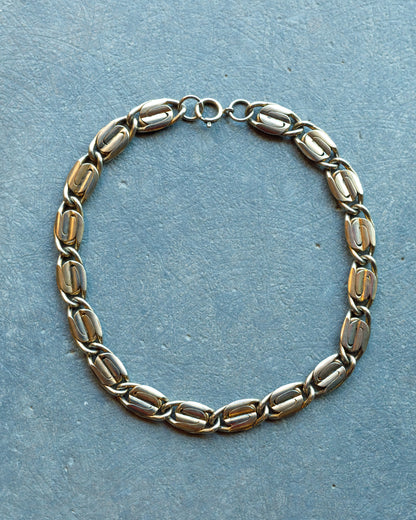 Vintage Silver-Tone Swirl Link Choker Necklace