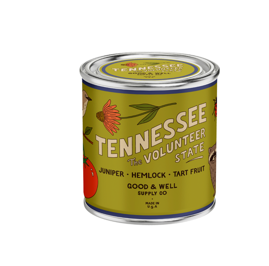 Tennessee State Soy Candle: 1/2 Pint / Cotton Wick