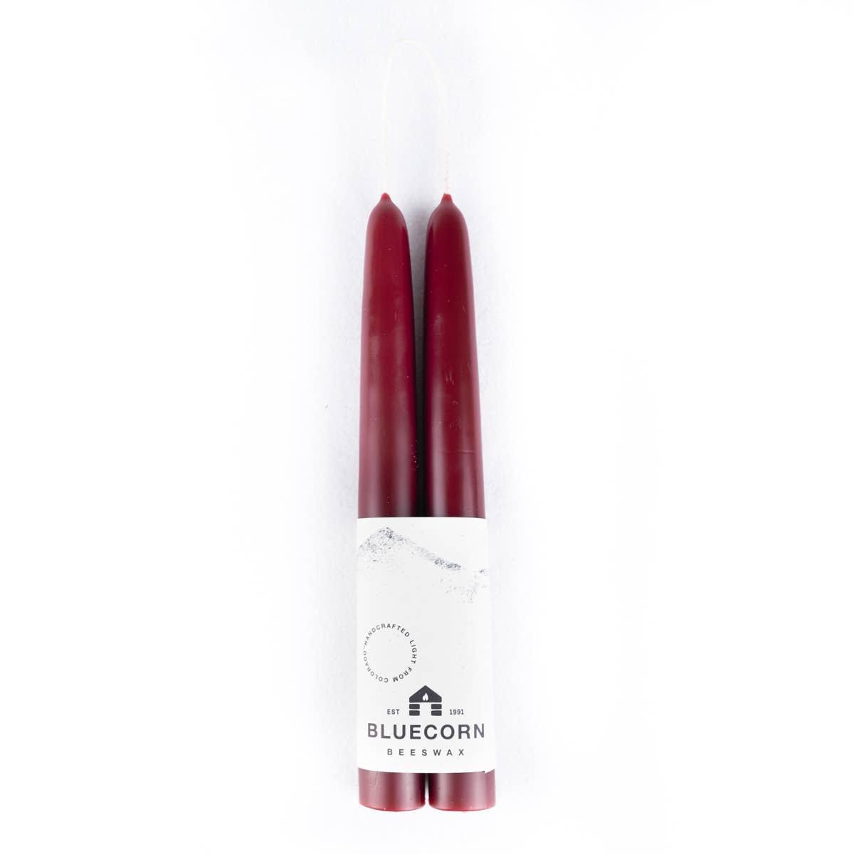 Pair of Hand-Dipped Beeswax Taper Candles: 10" / Apricot