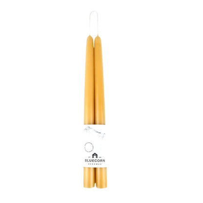 Pair of Hand-Dipped Beeswax Taper Candles: 10" / Pistachio