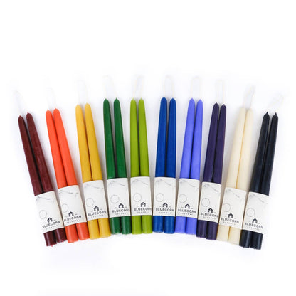 Pair of Hand-Dipped Beeswax Taper Candles: 10" / Pistachio