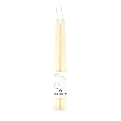 Pair of Hand-Dipped Beeswax Taper Candles: 10" / Red