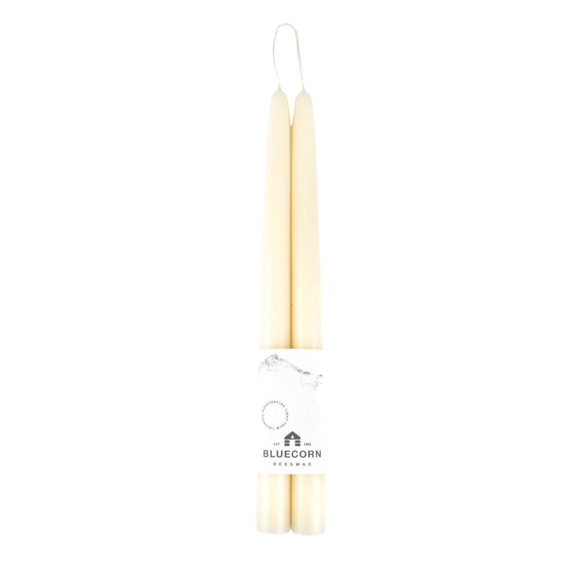 Pair of Hand-Dipped Beeswax Taper Candles: 10" / Pistachio