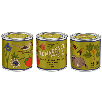 Tennessee State Soy Candle: 1/2 Pint / Cotton Wick