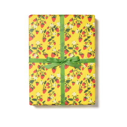Strawberry Patch wrapping paper: Rolls of 3 sheets
