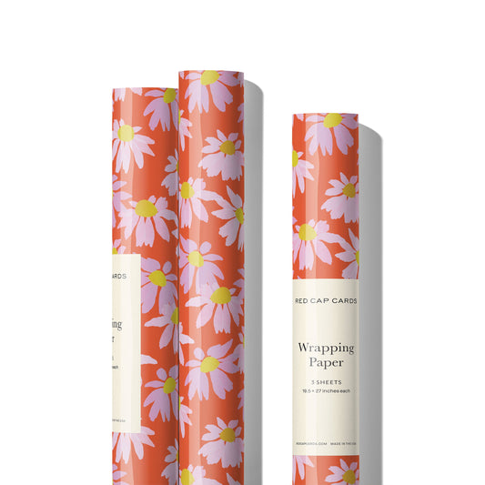 Coneflower wrapping paper: Rolls of 3 sheets